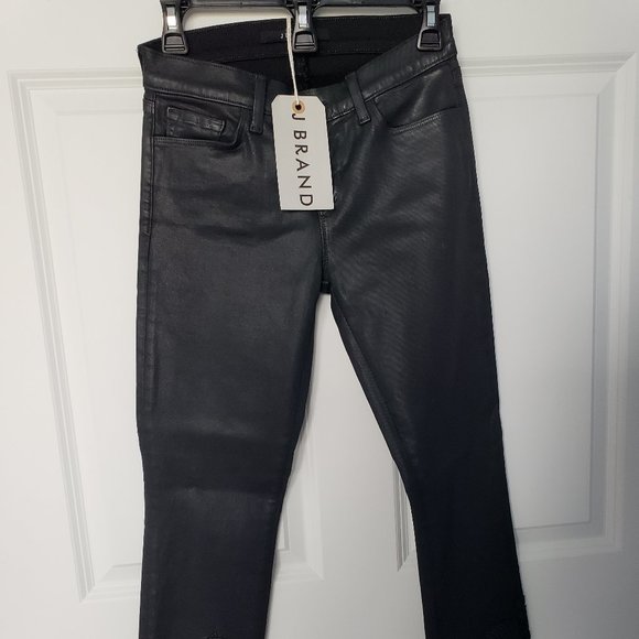 J Brand Photo Ready Coated Lace Ankle Skinny Black Jeans - Picture 4 of 14